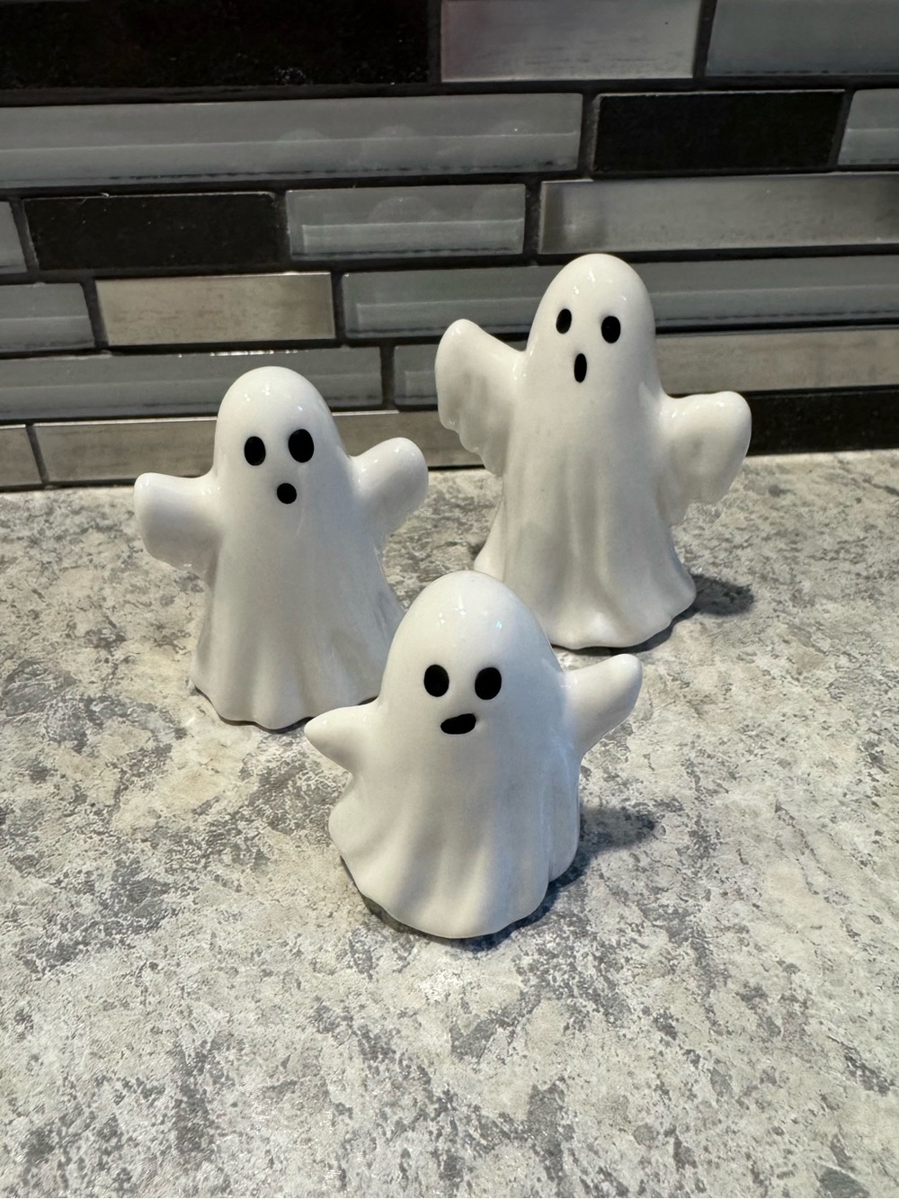 White Ceramic Ghost Figurine Set - Home Accents Decor